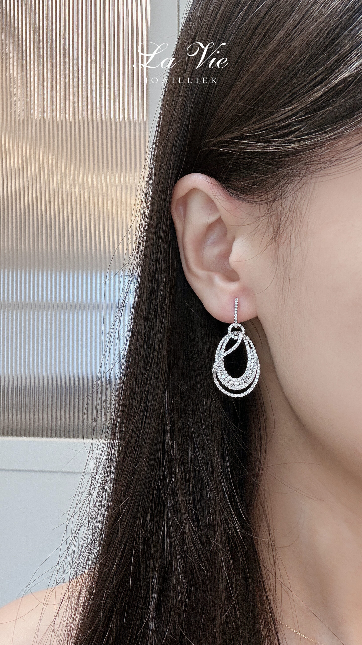 La Vie Joaillier ~ Luna Cascade Diamond Earrings - Image 2