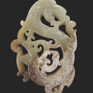 汉代玉器青白玉螭龙佩 (Han Dynasty Jade—Greenish-White Jade Chi Dragon Pendant)