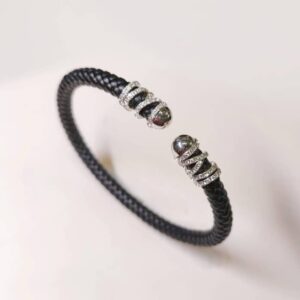 Ceres ~ Uno Layered diamond caps on a flexible 18K rose gold cuff